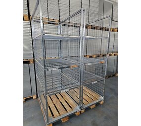 Wanzl Pallet box 1200x800xH2200mm met 3 legborden (4 niveaus), als nieuw Wanzl Pallet box 1200x800xH2200mm met 3 legborden (4 niveaus), als nieuw