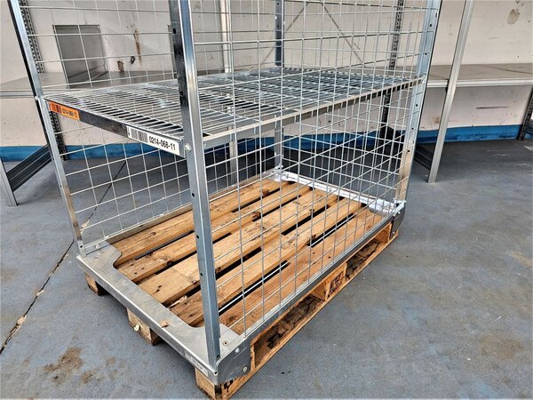 Wanzl Pallet box 1200x800xH1700 met 2 legborden (3 niveaus), als nieuw