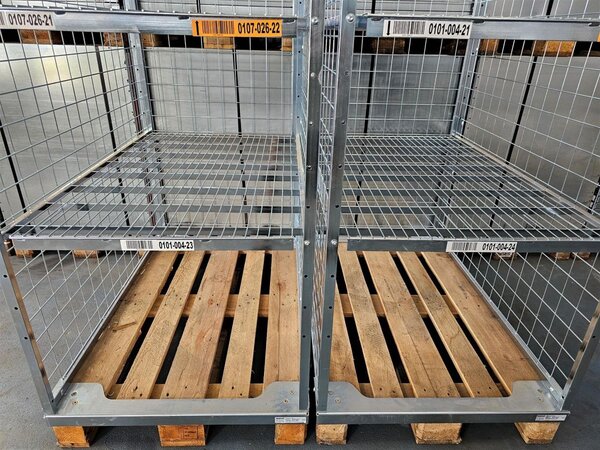 Wanzl Pallet box 1200x800xH1700 met 2 legborden (3 niveaus), als nieuw