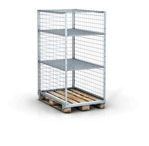 Wanzl Pallet box 1200x800xH1700 met 2 legborden (3 niveaus), als nieuw