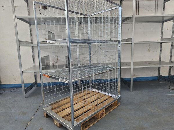 Wanzl Pallet box 1200x800xH1700 met 2 legborden (3 niveaus), als nieuw