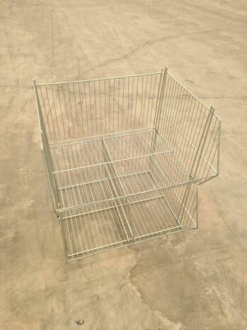 Emtrade Draadmand 63x60x35, stapelbaar, gegalvaniseerd, gebruikt Emtrade Draadmand 63x60x35, stapelbaar, gegalvaniseerd, gebruikt