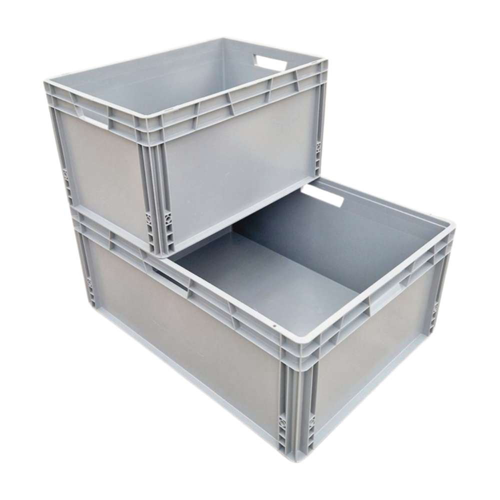 Emtrade (Nieuw) Stapelbak, 800x600x340 mm, euronorm, grijs kunststof, nieuw