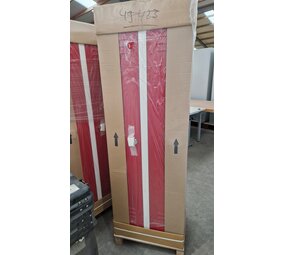 Emtrade (Nieuw) Lockerkast 2 deurs 2 delig met hangslot sluiting, rood-wit, nieuw