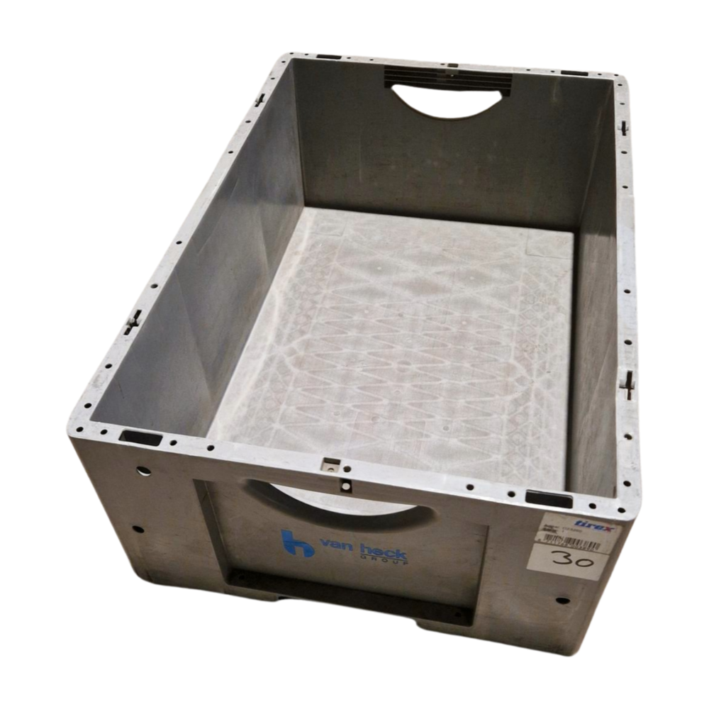 SSI SchÃ¤fer Stapelbak, 600x400x220 mm, euronorm, grijs pp, gebruikt