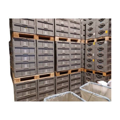 SSI Schäfer Kunststof bak 60x40x22, grijs, PP, gesloten, vlakke bodem , gebruikt SSI Schäfer Kunststof bak 60x40x22, grijs, PP, gesloten, vlakke bodem , gebruikt