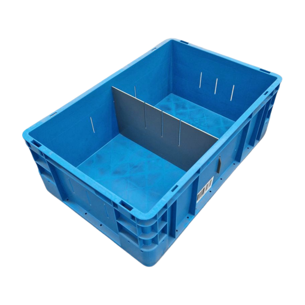 Silverline Stapelbak, 600x400x220 mm, euronorm, blauw kunststof, gebruikt