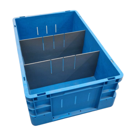 Silverline Stapelbak, 600x400x220 mm, euronorm, blauw kunststof, gebruikt