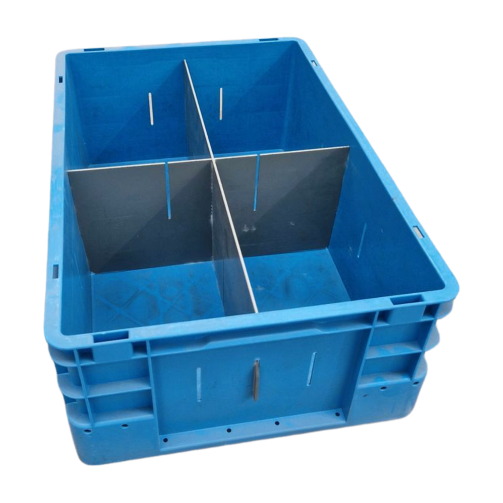 Silverline Stapelbak, 600x400x220 mm, euronorm, blauw kunststof, gebruikt