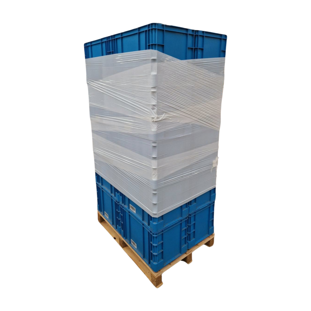 Silverline Stapelbak 600x400x400 blauw, gesloten bodem/wanden, gebruikt