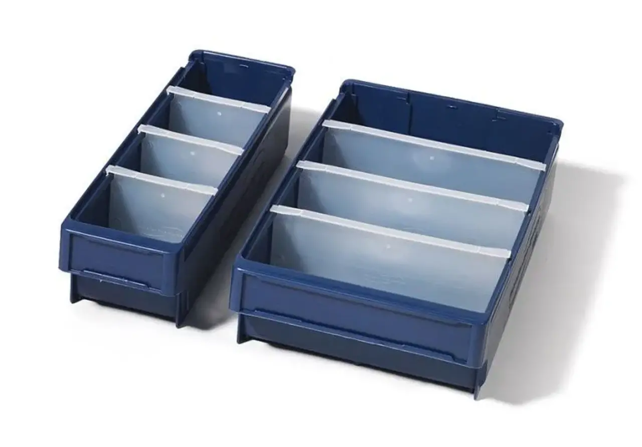 Schoeller Allibert Magazijnbak, 500x230x100 mm, blauw kunststof, gebruikt