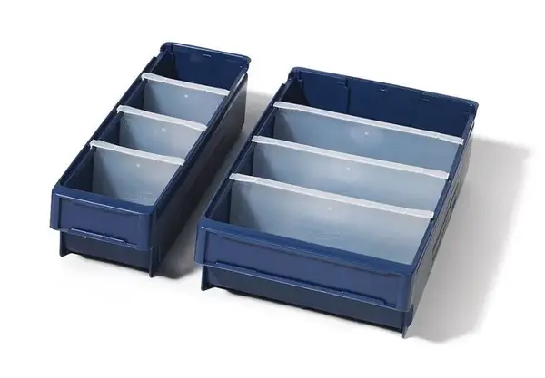 Schoeller Allibert Magazijnbak, 500x230x100 mm, blauw kunststof, gebruikt