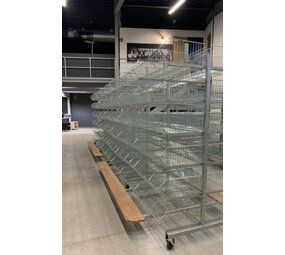 BITO Verrijdbare stelling incl. 60 draadmanden - 2350x4760x1600mm, licht gebruikt