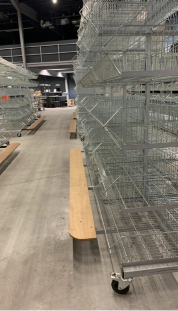 BITO Verrijdbare stelling incl. 48 draadmanden - 2350x3800x1600mm, licht gebruikt