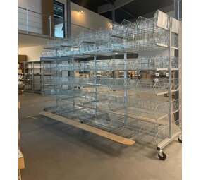 BITO Verrijdbare stelling incl. 48 draadmanden - 2350x3800x1600mm, licht gebruikt