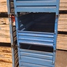 Stapelbak, 1200x870x710 mm, blauw staal, gebruikt