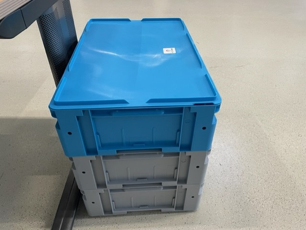 UTZ Stapelbak, 600x400x170 mm, euronorm, blauw kunststof, gebruikt