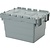 Distributiebak, 400x300x250 mm, euronorm, grijs kunststof, nieuw