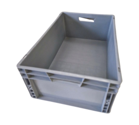 Emtrade (Nieuw) Stapelbak, 600x400x220 mm, euronorm, grijs kunststof, nieuw