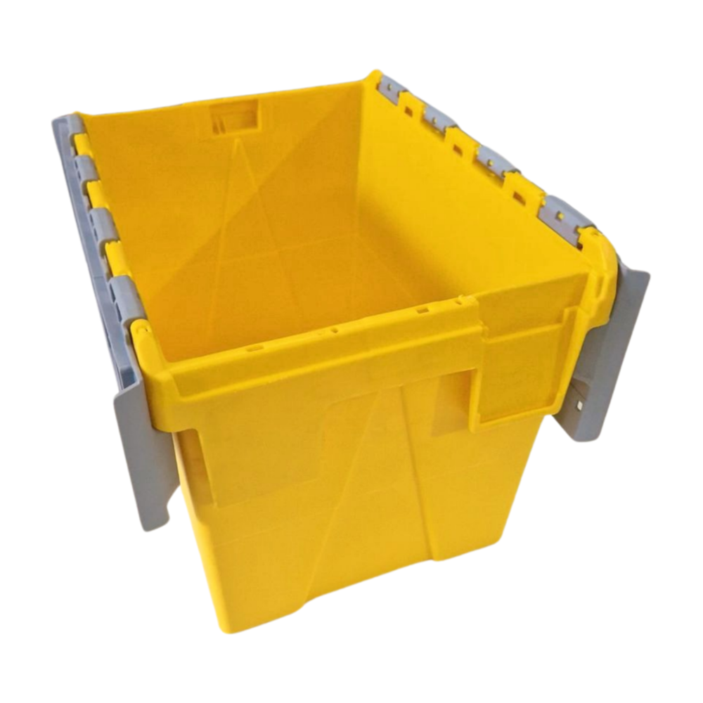 Distributiebak, 400x300x320 mm, euronorm, geel,grijs kunststof, nieuw