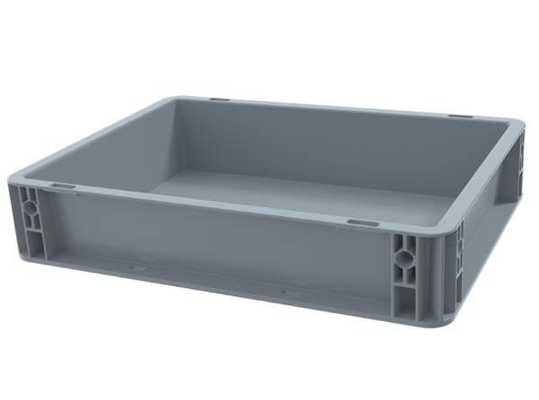 Emtrade (Nieuw) Stapelbak, 400x300x75 mm, euronorm, grijs kunststof, nieuw
