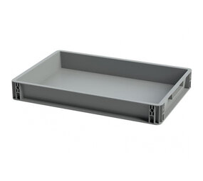 Emtrade (Nieuw) Kunststof bak euronorm, 600x400x75 mm grijs, nieuw