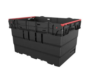 Schoeller Allibert Nestbare Stapelbak, 600x400x360 mm, euronorm, zwart kunststof, gebruikt