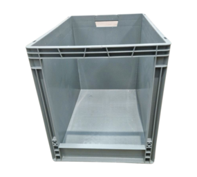 Emtrade Magazijnbak euronorm 600x400x440mm met grijpopening, stapelbaar, grijs, nieuw Emtrade Magazijnbak euronorm 600x400x440mm met grijpopening, stapelbaar, grijs, nieuw