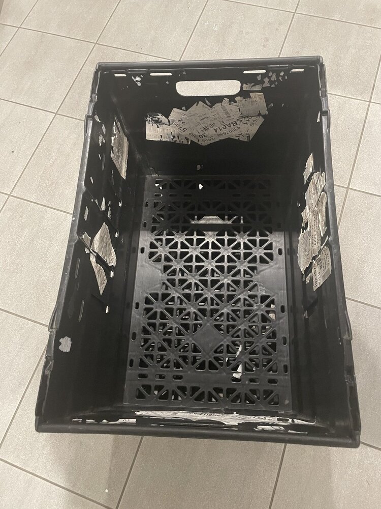 Schoeller Allibert Nestbare Stapelbak, 600x400x360 mm, euronorm, zwart kunststof, gebruikt