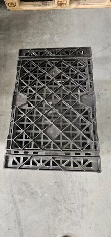 Schoeller Allibert Nestbare Stapelbak, 600x400x360 mm, euronorm, zwart kunststof, gebruikt