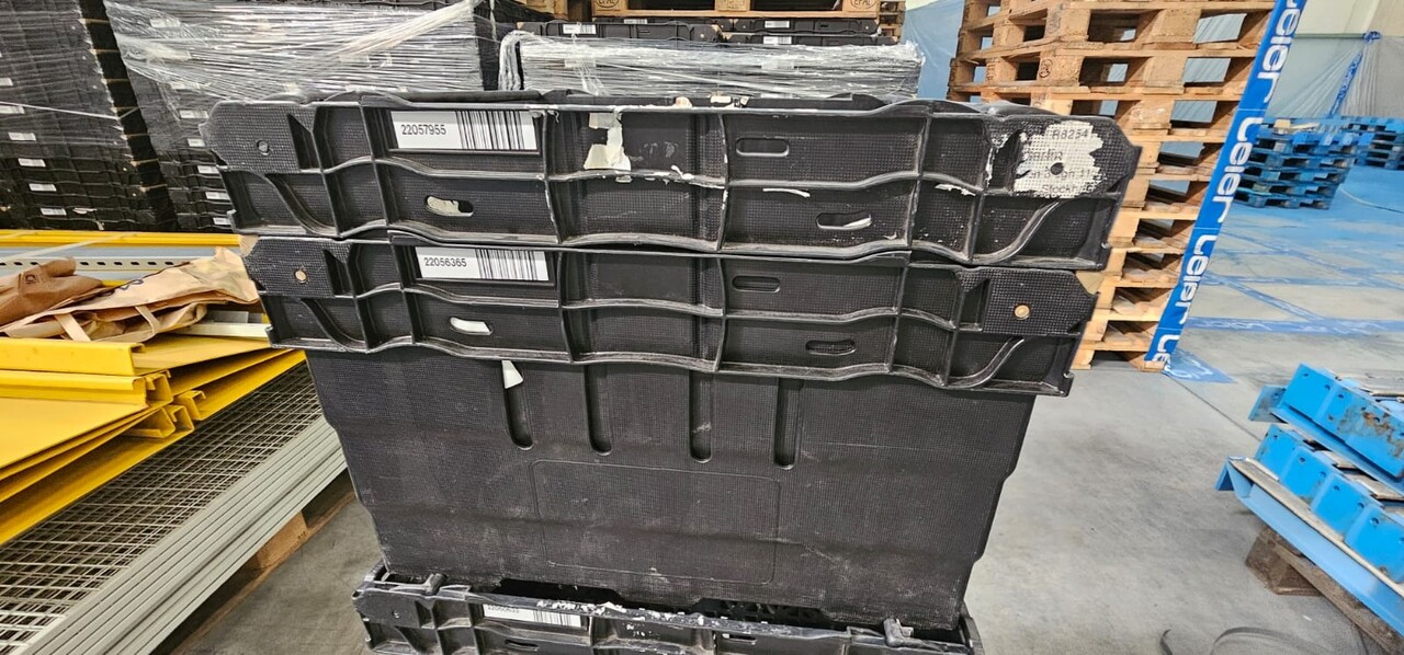 Schoeller Allibert Nestbare Stapelbak, 600x400x360 mm, euronorm, zwart kunststof, gebruikt