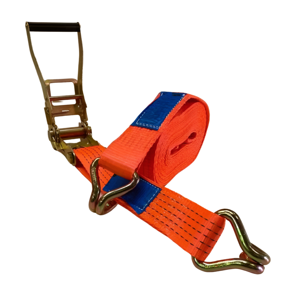 Spanband 9m 2-delig 50 mm polyester, gebruikt Spanband 9m 2-delig 50 mm polyester, gebruikt