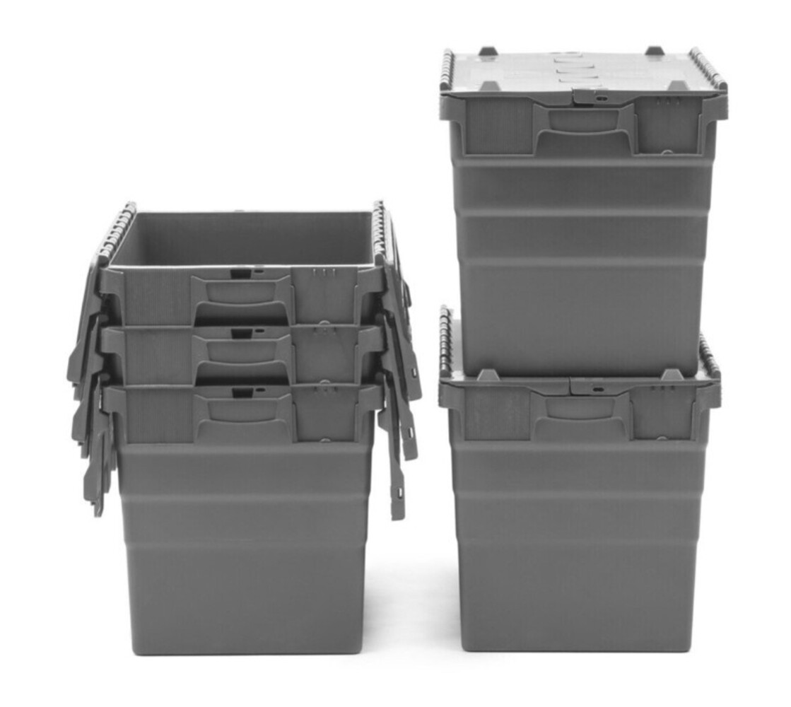 Emtrade Distributiebak 600x400x365 mm Nestbaar Stapelbaar Grijs, Nieuw Emtrade Distributiebak 600x400x365 mm Nestbaar Stapelbaar Grijs, Nieuw