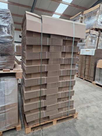 Vouwdoos 420x210x180 mm enkelgolf karton bruin fefco 0201 (pallet 980 stuks) nieuw