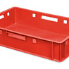 Stapelkrat, 600x400x125 mm, euronorm, rood kunststof, gebruikt