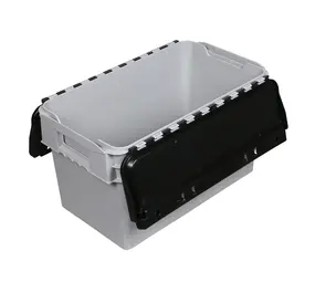 Curtec Distributiebak 600x400x275 mm 45L Nestbaar Stapelbaar Grijs/Zwart, gebruikt Curtec Distributiebak 600x400x275 mm 45L Nestbaar Stapelbaar Grijs/Zwart, gebruikt