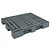 Emtrade (Nieuw) Kunststof pallet 1200x800x150 mm, gedeeltelijk open dek, 3 sledes, 750 kg, donkergrijs, nieuw