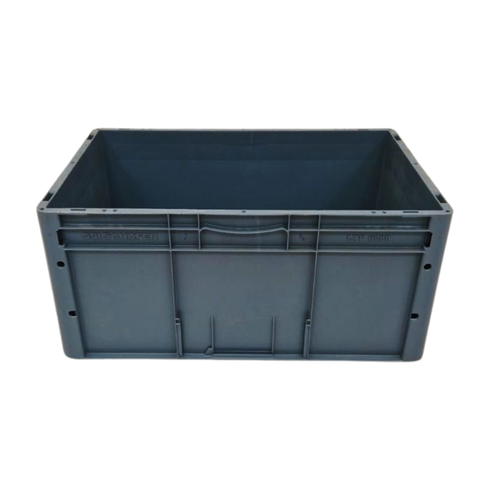 Embox Stapelbak, 600x400x270 mm, euronorm, zwart kunststof, nieuw