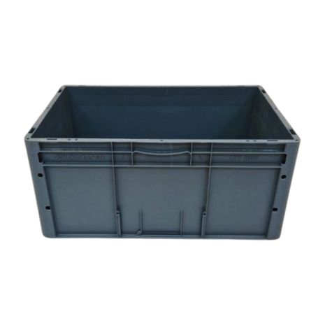 Embox Stapelbak, 600x400x270 mm, euronorm, zwart kunststof, nieuw
