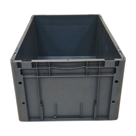 Embox Stapelbak, 600x400x270 mm, euronorm, zwart kunststof, nieuw