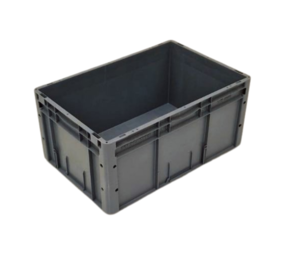 Embox Stapelbak, 600x400x270 mm, euronorm, zwart kunststof, nieuw