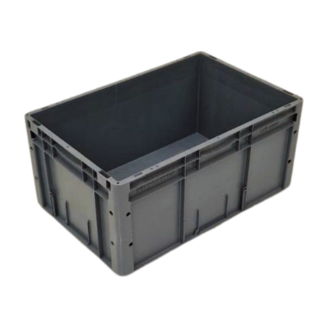Embox Stapelbak, 600x400x270 mm, euronorm, zwart kunststof, nieuw