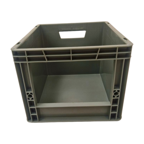 Embox Magazijnbak 400x300x220mm met grijpopening, stapelbaar grijs, nieuw Embox Magazijnbak 400x300x220mm met grijpopening, stapelbaar grijs, nieuw