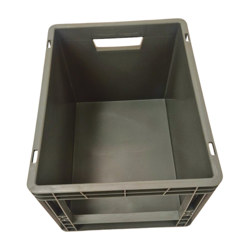 Embox Magazijnbak 400x300x220mm met grijpopening, stapelbaar grijs, nieuw Embox Magazijnbak 400x300x220mm met grijpopening, stapelbaar grijs, nieuw