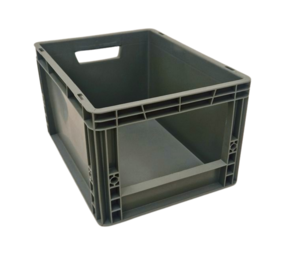 Embox Magazijnbak, 400x300x220 mm, euronorm, grijs kunststof, nieuw