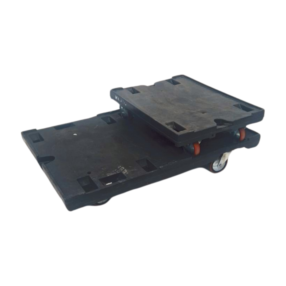 Kunststof Dolly Rolplateau 800x600x200 mm met dubbelwandig dek zwart, gebruikt Kunststof Dolly Rolplateau 800x600x200 mm met dubbelwandig dek zwart, gebruikt