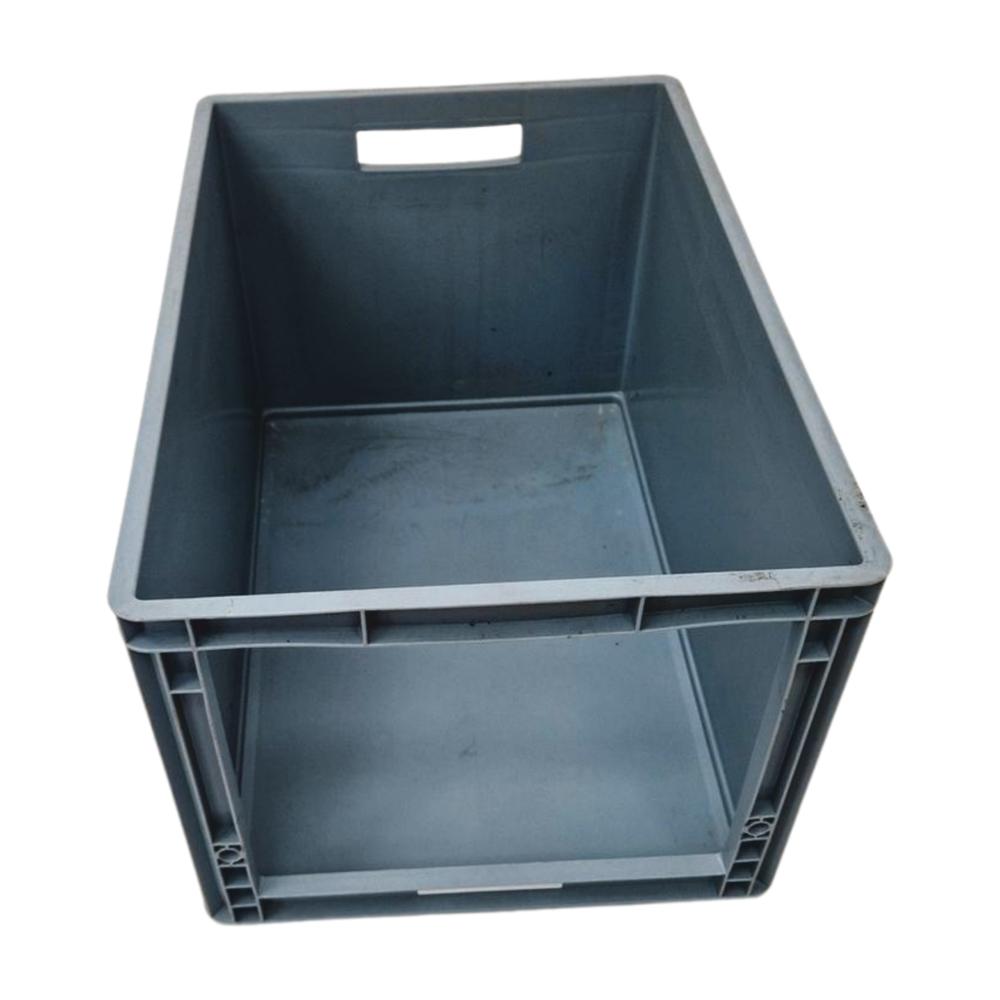 Auer Magazijnbak, 600x400x320 mm, euronorm, grijs kunststof, gebruikt
