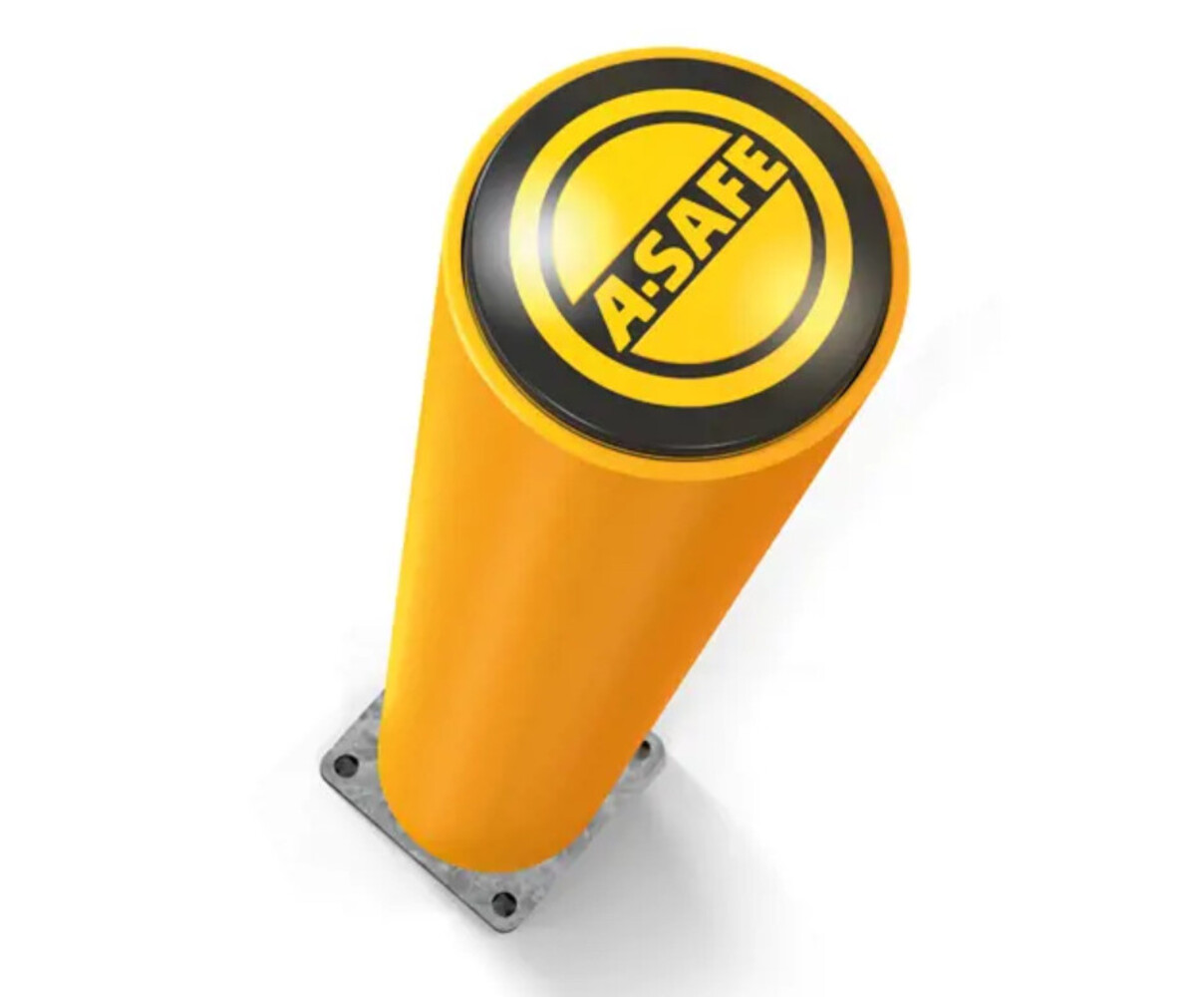 A-Safe A-safe rampaal 120x20x20cm rond geel, gebruikt / per stuk