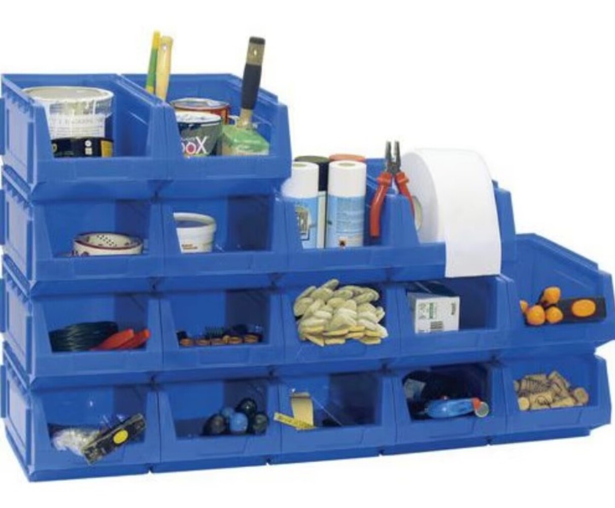 Mobil Plastic Magazijnbak, 212x165x345 mm, blauw hdpe, gebruikt