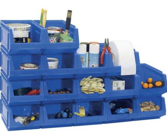 Mobil Plastic Magazijnbak, 212x165x345 mm, blauw hdpe, gebruikt